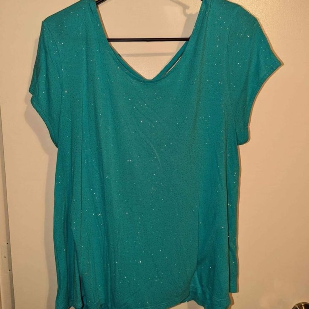 Women's Sparkly short sleeve top - size XL